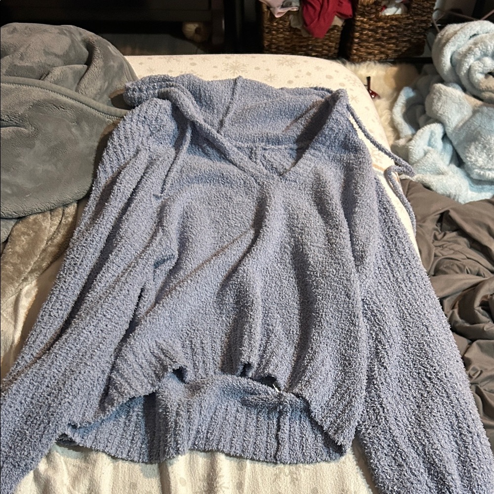 SO Women's V-Neck Sweater in Soft Blue